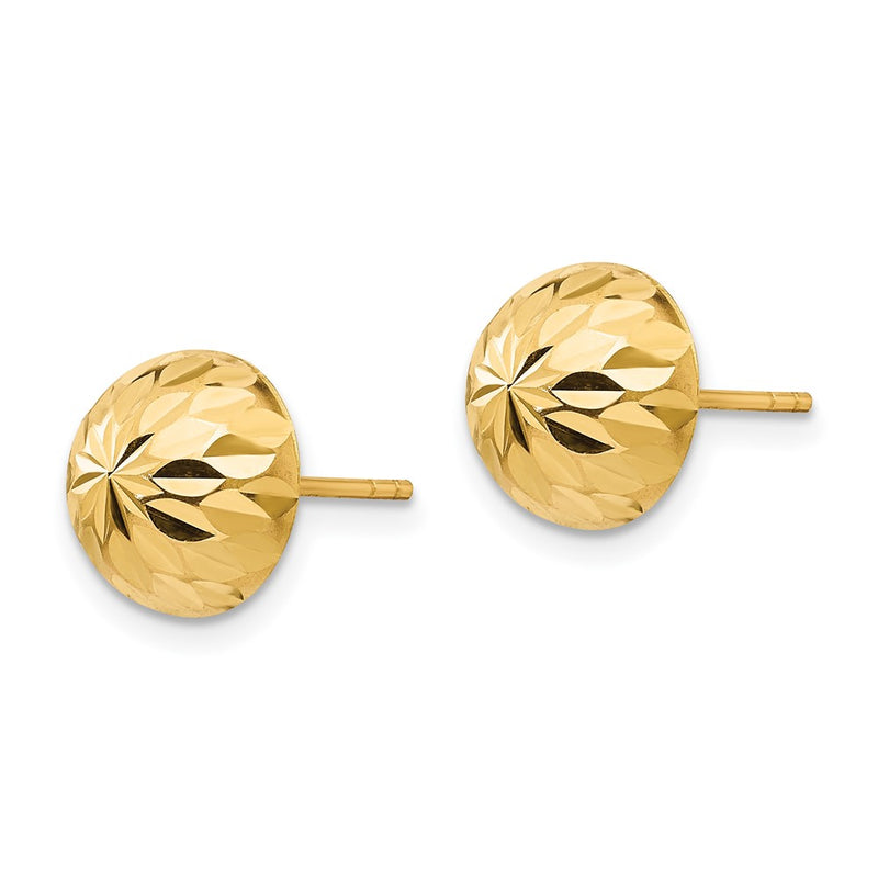 14K Yellow Gold Madi K Polished & Diamond-Cut 9mm Button Post Earrings