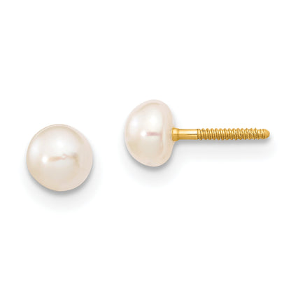 14K Yellow Gold Madi K 4-5mm White Freshwater Cultured Pearl Bracelet & Earring Set