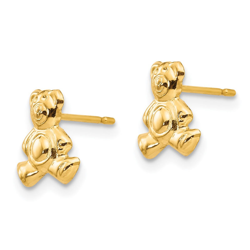 14K Yellow Gold Madi K Teddy Bear Post Earrings