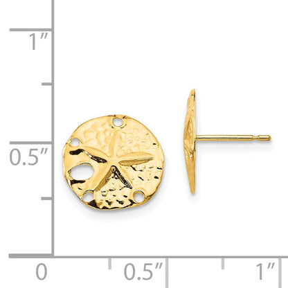 14K Yellow Gold Madi K Sand Dollar Post Earrings