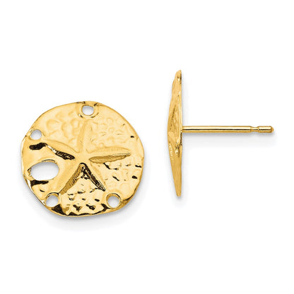 14K Yellow Gold Madi K Sand Dollar Post Earrings