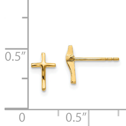 14K Yellow Gold Madi K Polished Cross Post Earrings