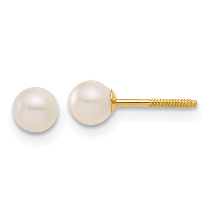 14K Yellow Gold Madi K White Fwc Pearl 15 Necklace, Earrings & 5.5 Bracelet 3Pc Set
