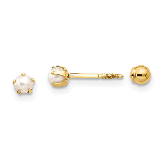 14K Yellow Gold Madi K Reversible Fw Cultured Pearl & Bead Earrings