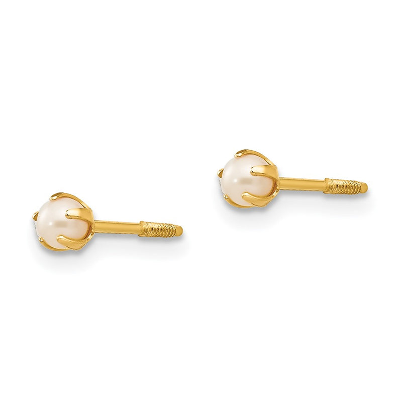 14K Yellow Gold Madi K 2.5mm Fw Cultured Pearl Earrings