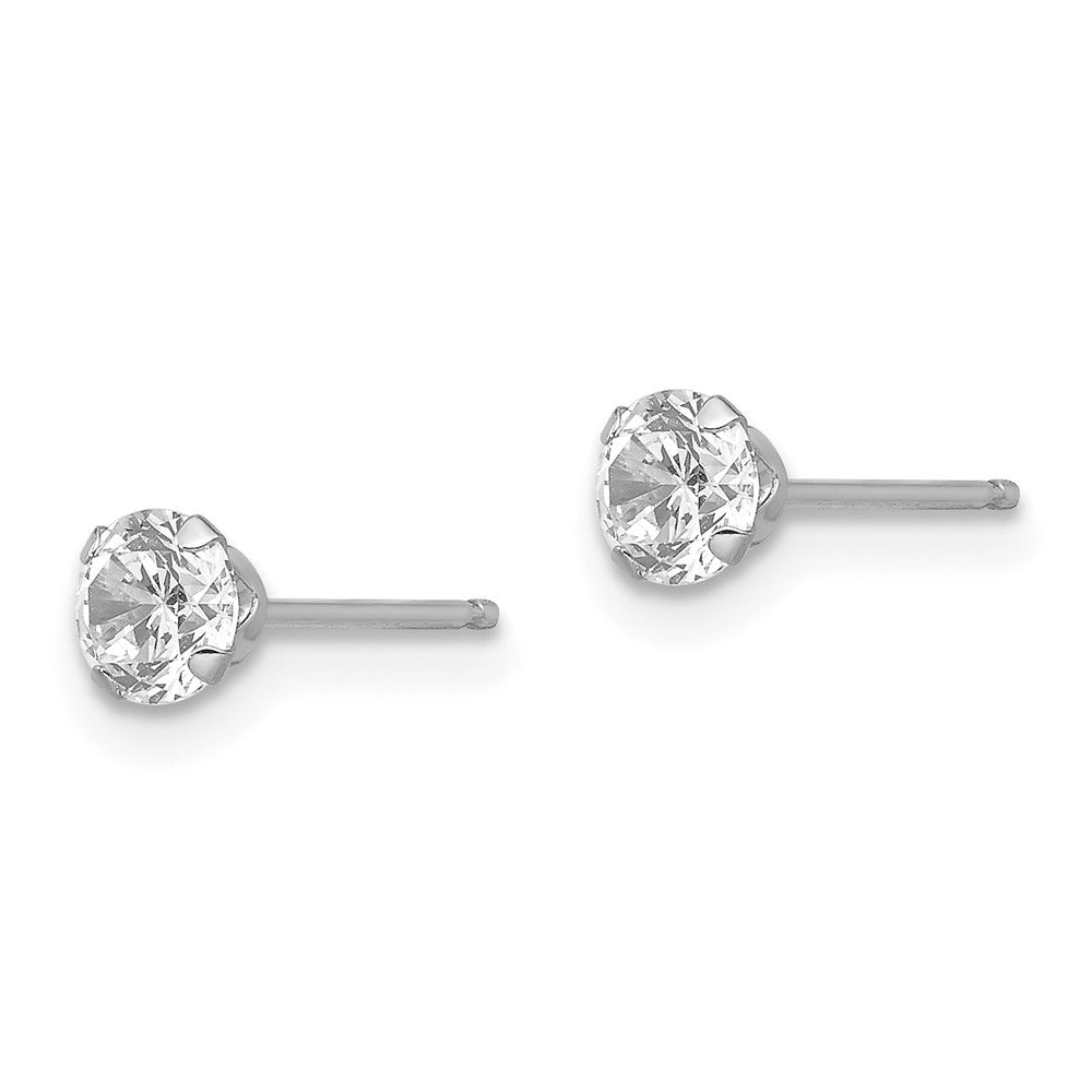 14K White Gold Madi K 4mm Cz Post Earrings