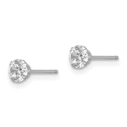 14K White Gold Madi K 4mm Cz Post Earrings