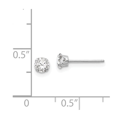 14K White Gold Madi K 4mm Cz Post Earrings