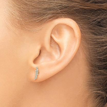 14K Yellow Gold Madi K Cz Cluster Post Earrings