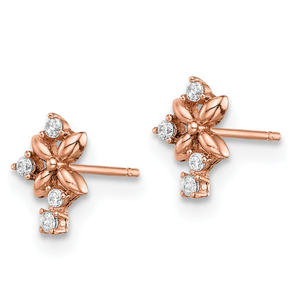 14K Rose Gold Madi K Cz Post Earrings