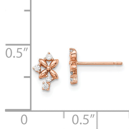 14K Rose Gold Madi K Cz Post Earrings