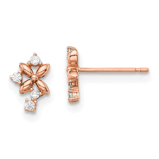 14K Rose Gold Madi K Cz Post Earrings