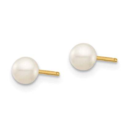 14K Yellow Gold Madi K 4-5mm White/Pink/Purple Round Fwc Pearl Post Earrings Set