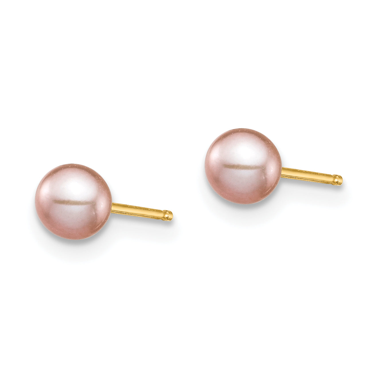 14K Yellow Gold Madi K 4-5mm White/Pink/Purple Round Fwc Pearl Post Earrings Set