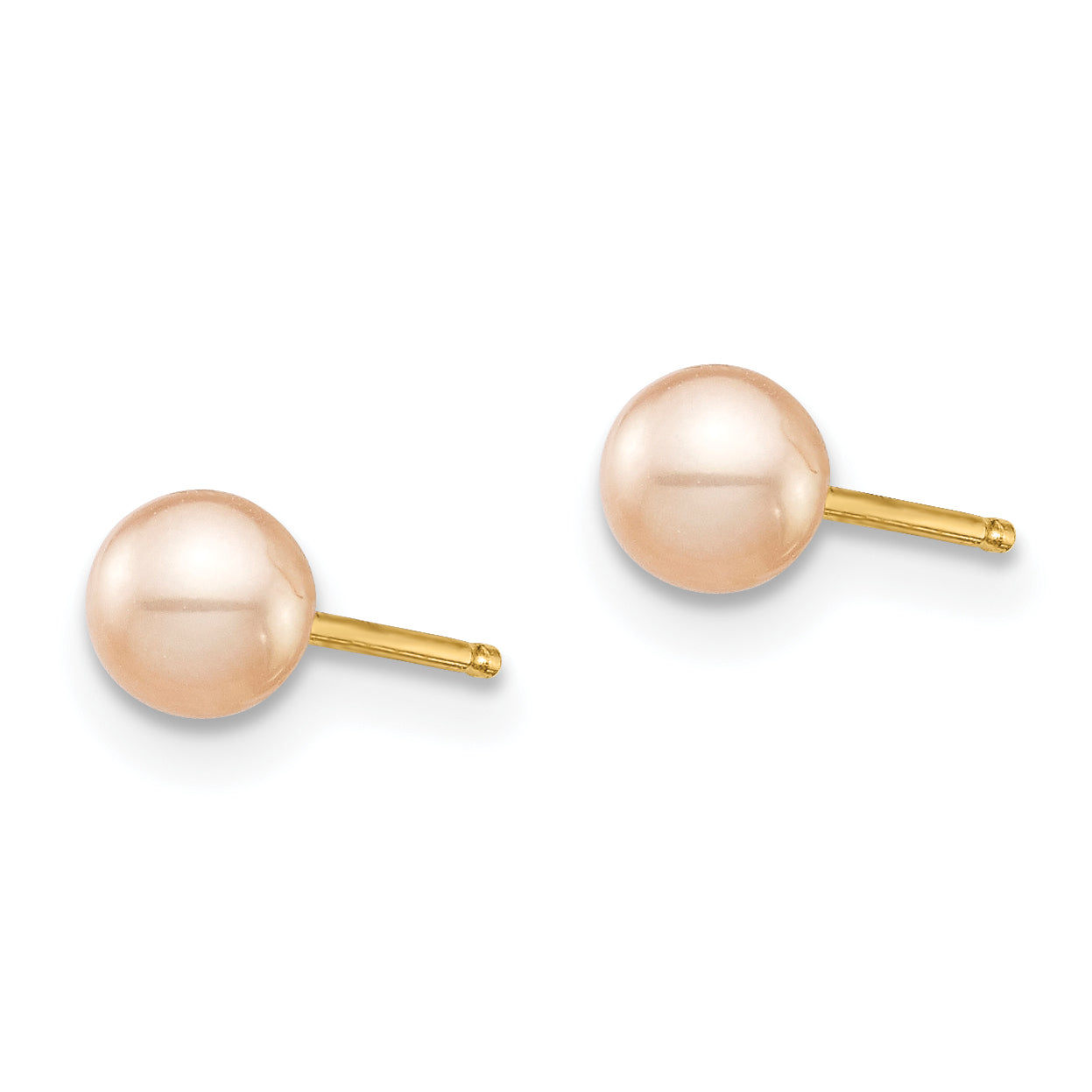 14K Yellow Gold Madi K 4-5mm White/Pink/Purple Round Fwc Pearl Post Earrings Set