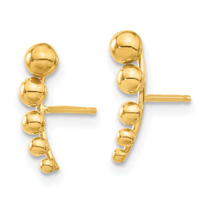 14K Yellow Gold Madi K Graduated Ball Post Earrings