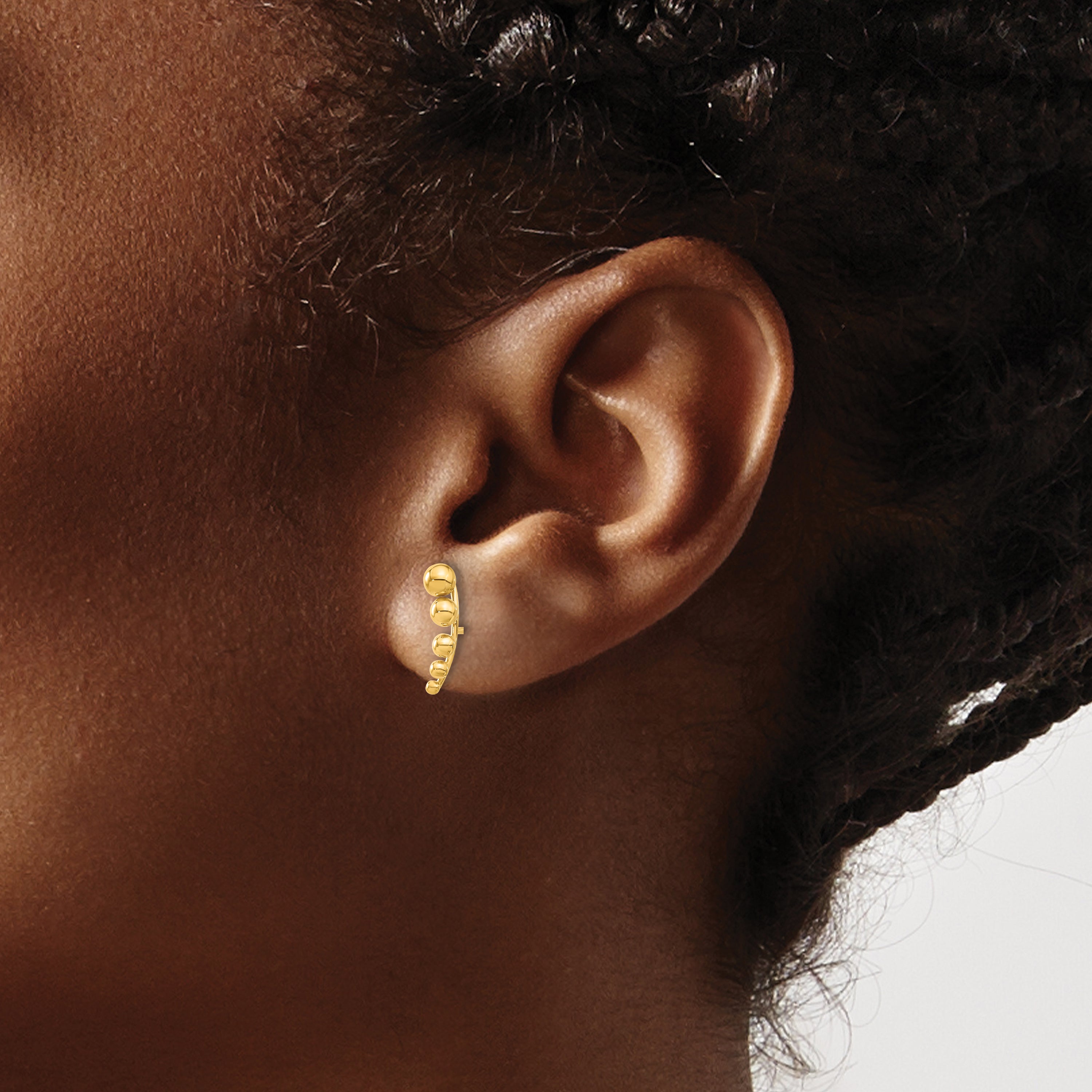 14K Yellow Gold Madi K Graduated Ball Post Earrings