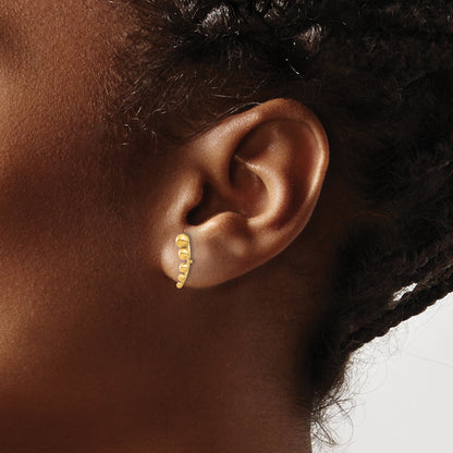 14K Yellow Gold Madi K Graduated Ball Post Earrings