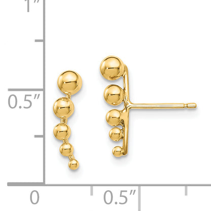 14K Yellow Gold Madi K Graduated Ball Post Earrings