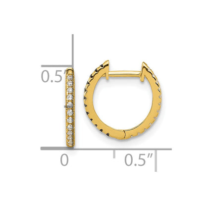 14K Yellow Gold Madi K Black and White CZ Reversible Hinged Huggie Hoop Earrings