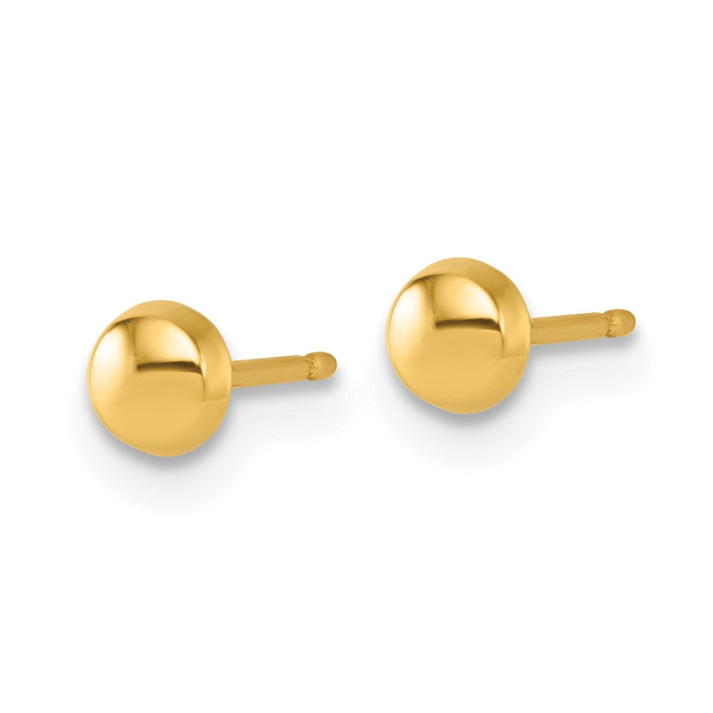 14K Yellow Gold Polished 4mm Button Post Earrings