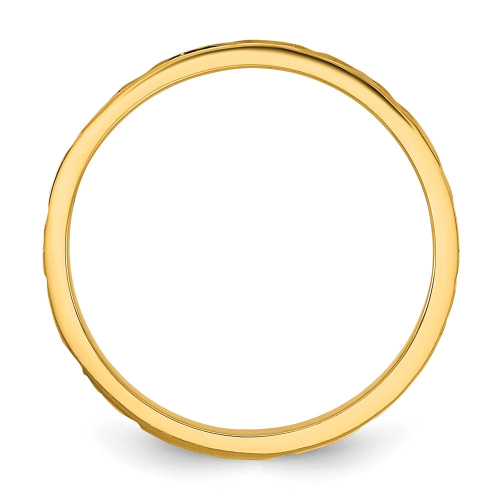 14K Yellow Gold Madi K Diamond-Cut Zig-Zag Design 2mm Band Baby / Children's Ring