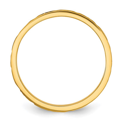 14K Yellow Gold Madi K Diamond-Cut Zig-Zag Design 2mm Band Baby / Children's Ring