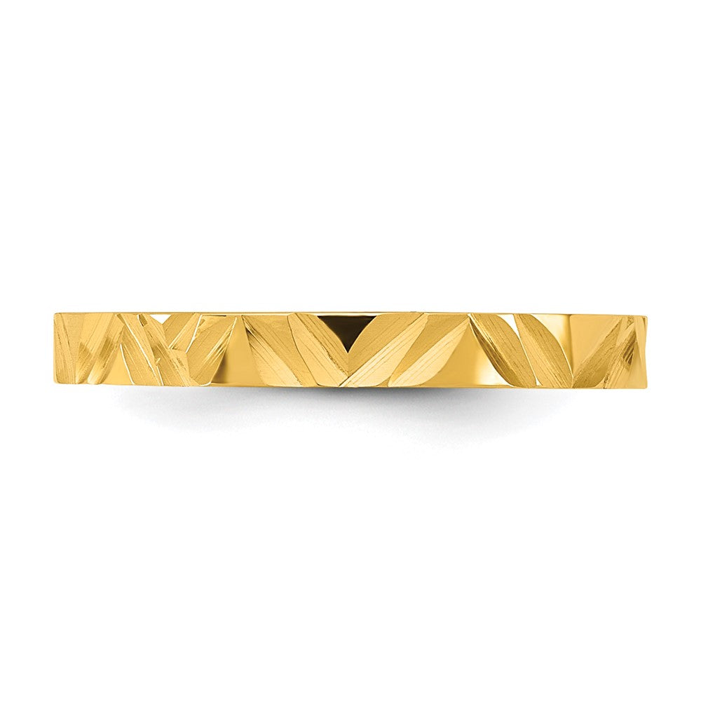 14K Yellow Gold Madi K Diamond-Cut Zig-Zag Design 2mm Band Baby / Children's Ring