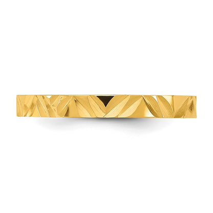 14K Yellow Gold Madi K Diamond-Cut Zig-Zag Design 2mm Band Baby / Children's Ring