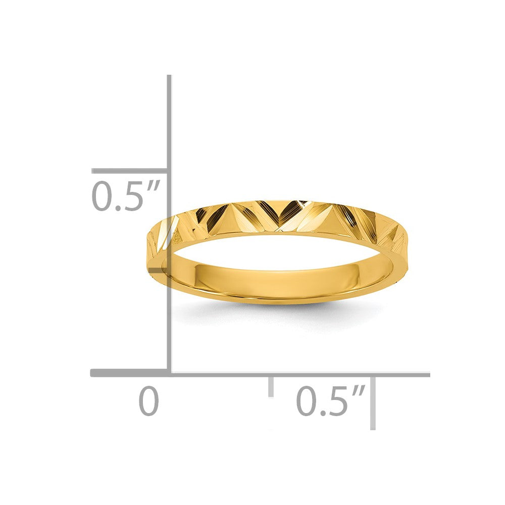 14K Yellow Gold Madi K Diamond-Cut Zig-Zag Design 2mm Band Baby / Children's Ring