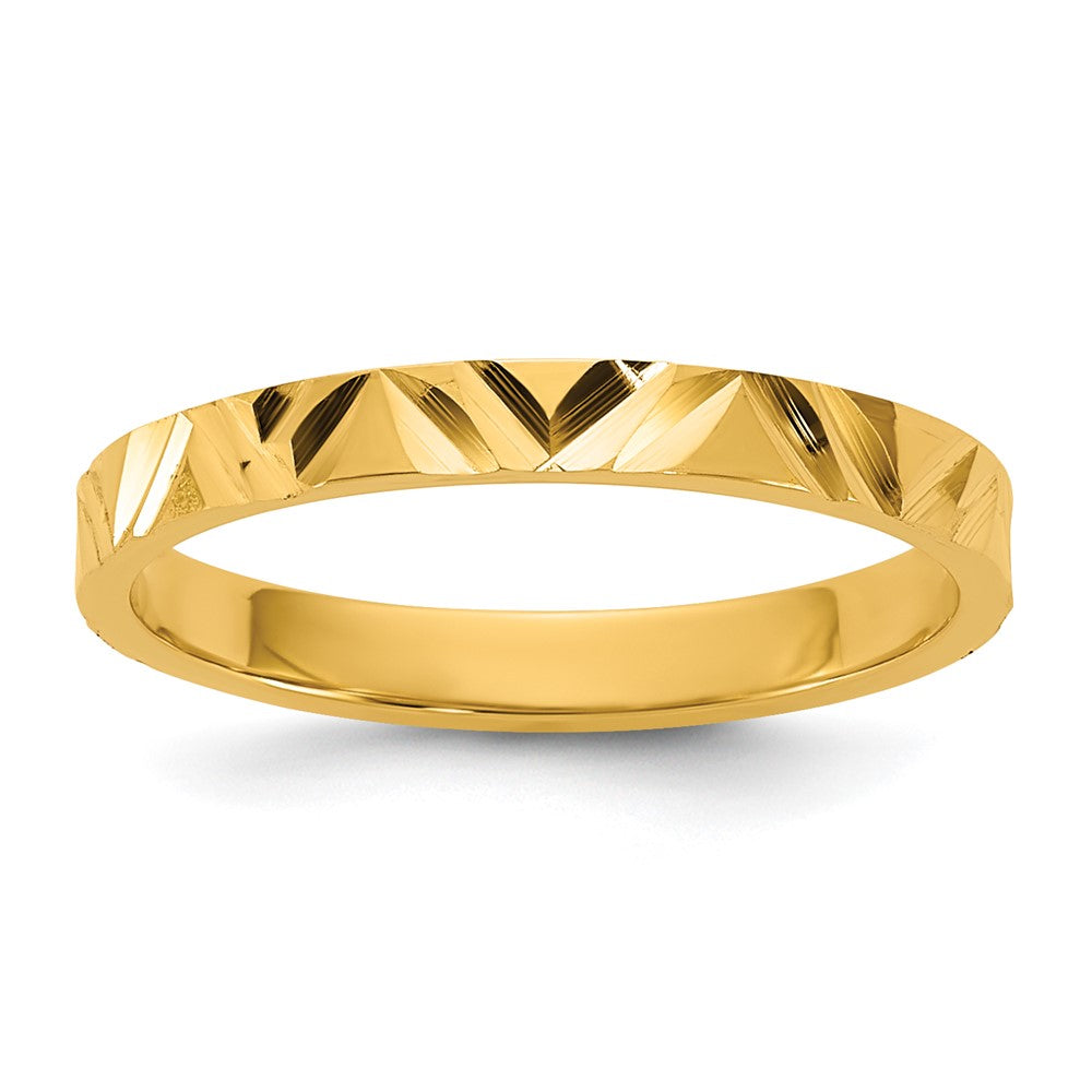 14K Yellow Gold Madi K Diamond-Cut Zig-Zag Design 2mm Band Baby / Children's Ring