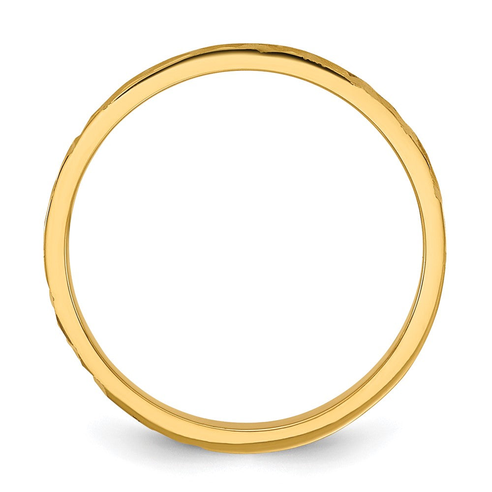14K Yellow Gold Madi K Diamond-Cut Design 2mm Band Baby / Children's Ring