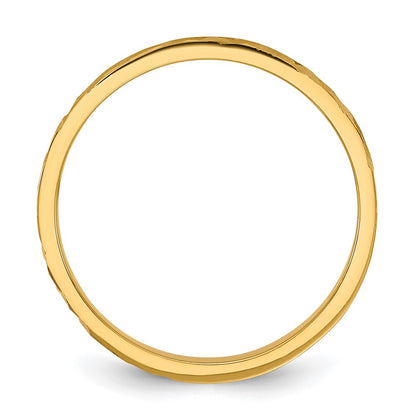 14K Yellow Gold Madi K Diamond-Cut Design 2mm Band Baby / Children's Ring