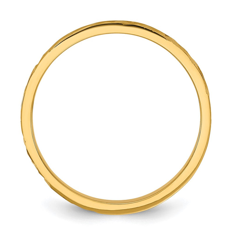 14K Yellow Gold Madi K Diamond-Cut Design 2mm Band Baby / Children's Ring