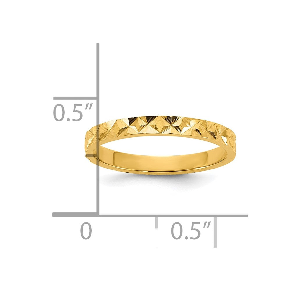 14K Yellow Gold Madi K Diamond-Cut Design 2mm Band Baby / Children's Ring