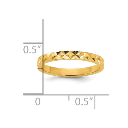 14K Yellow Gold Madi K Diamond-Cut Design 2mm Band Baby / Children's Ring