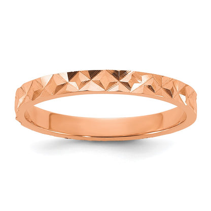 14K Rose Gold Madi K Diamond-Cut Design 2mm Band Baby / Children's Ring