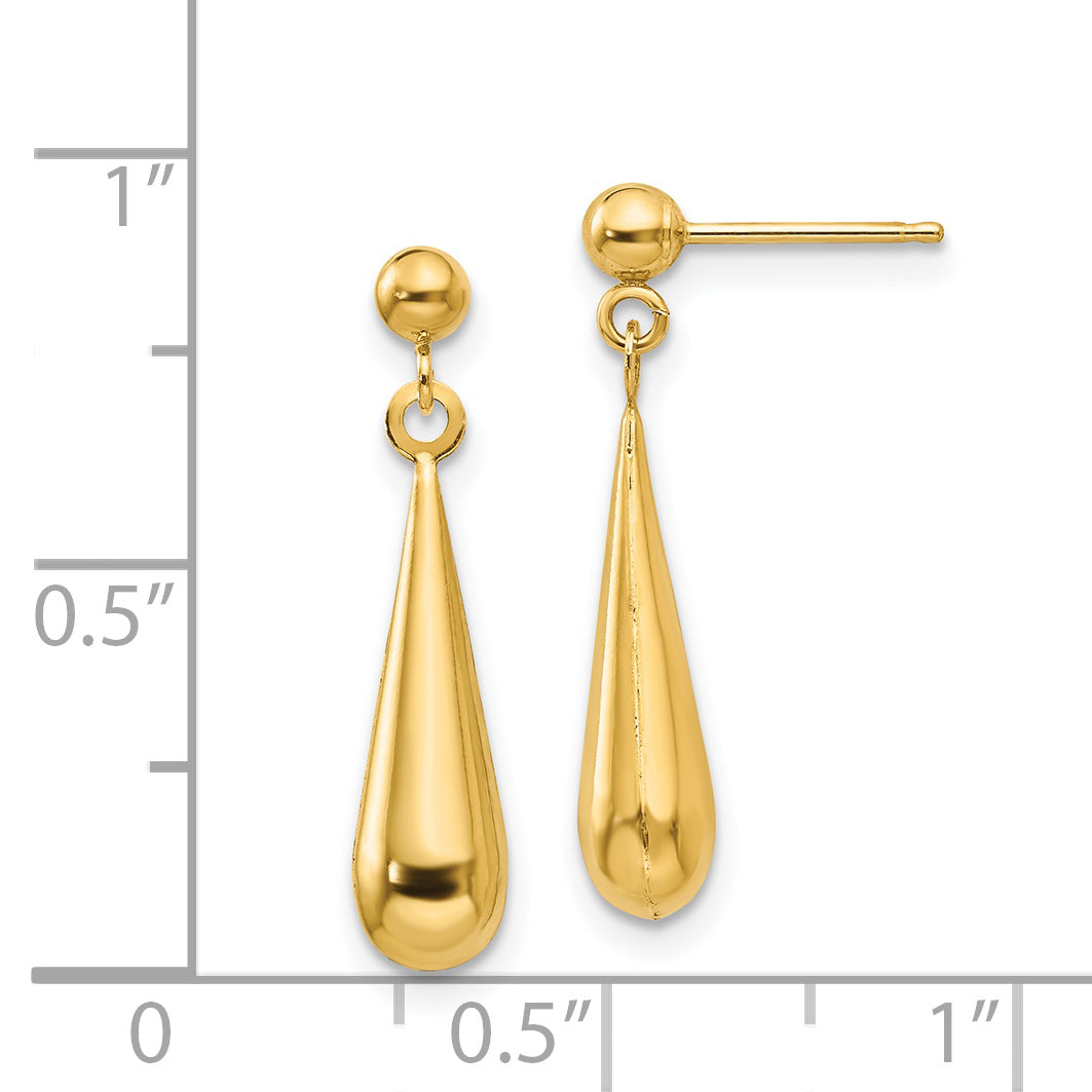14K Yellow Gold Madi K Teardrop Dangle Post Earrings