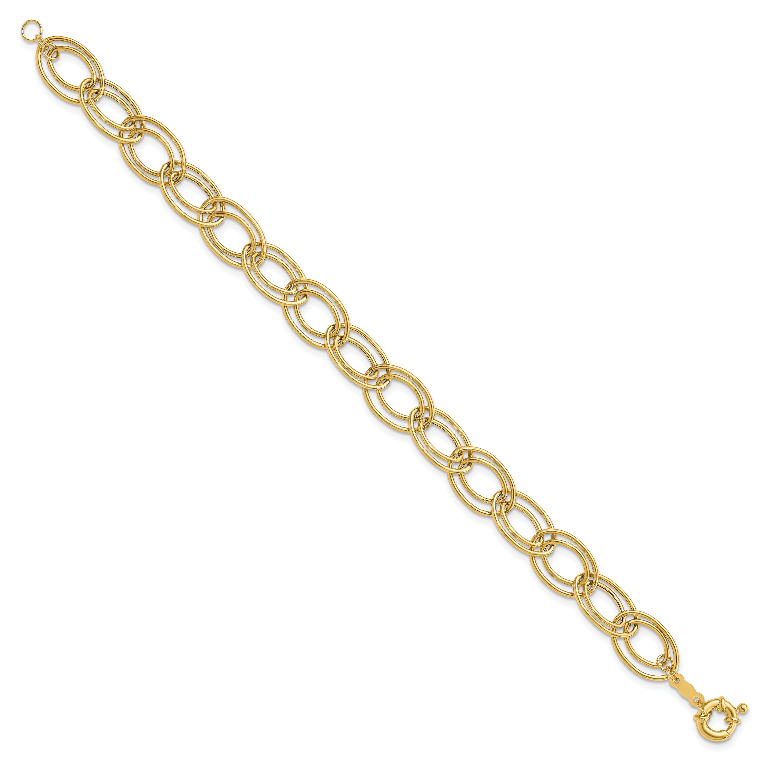 7.5 Inch 14K Fancy Oval Link Bracelet