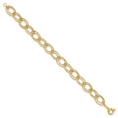 7.5 Inch 14K Fancy Oval Link Bracelet