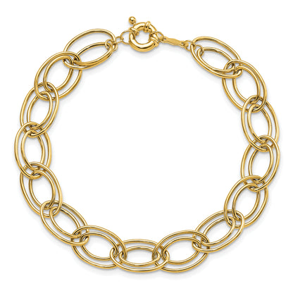 7.5 Inch 14K Fancy Oval Link Bracelet