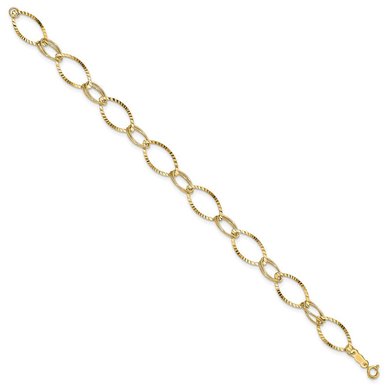 7.25 Inch 14K Fancy Link Bracelet