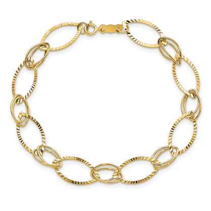 7.25 Inch 14K Fancy Link Bracelet