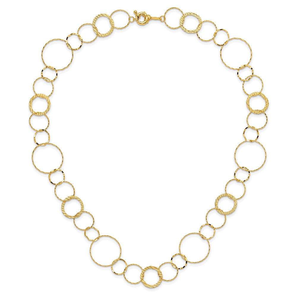 24 Inch 14K Yellow Combo Circle Chain Necklace