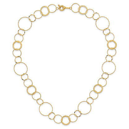 24 Inch 14K Yellow Combo Circle Chain Necklace