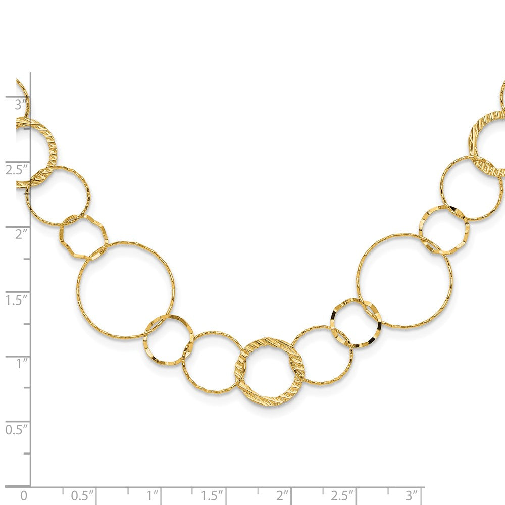 18 Inch 14K Yellow Combo Circle Chain Necklace