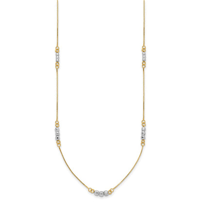 14K Two-Tone Mirror Beaded Necklace