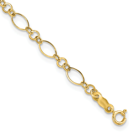 7.25 Inch 14K Yellow Gold 7.25In Polished Fancy Link Bracelet