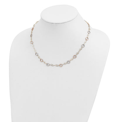 14K Tri-Color Circles Necklace