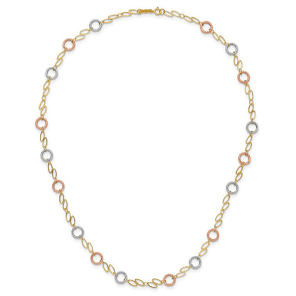 14K Tri-Color Circles Necklace